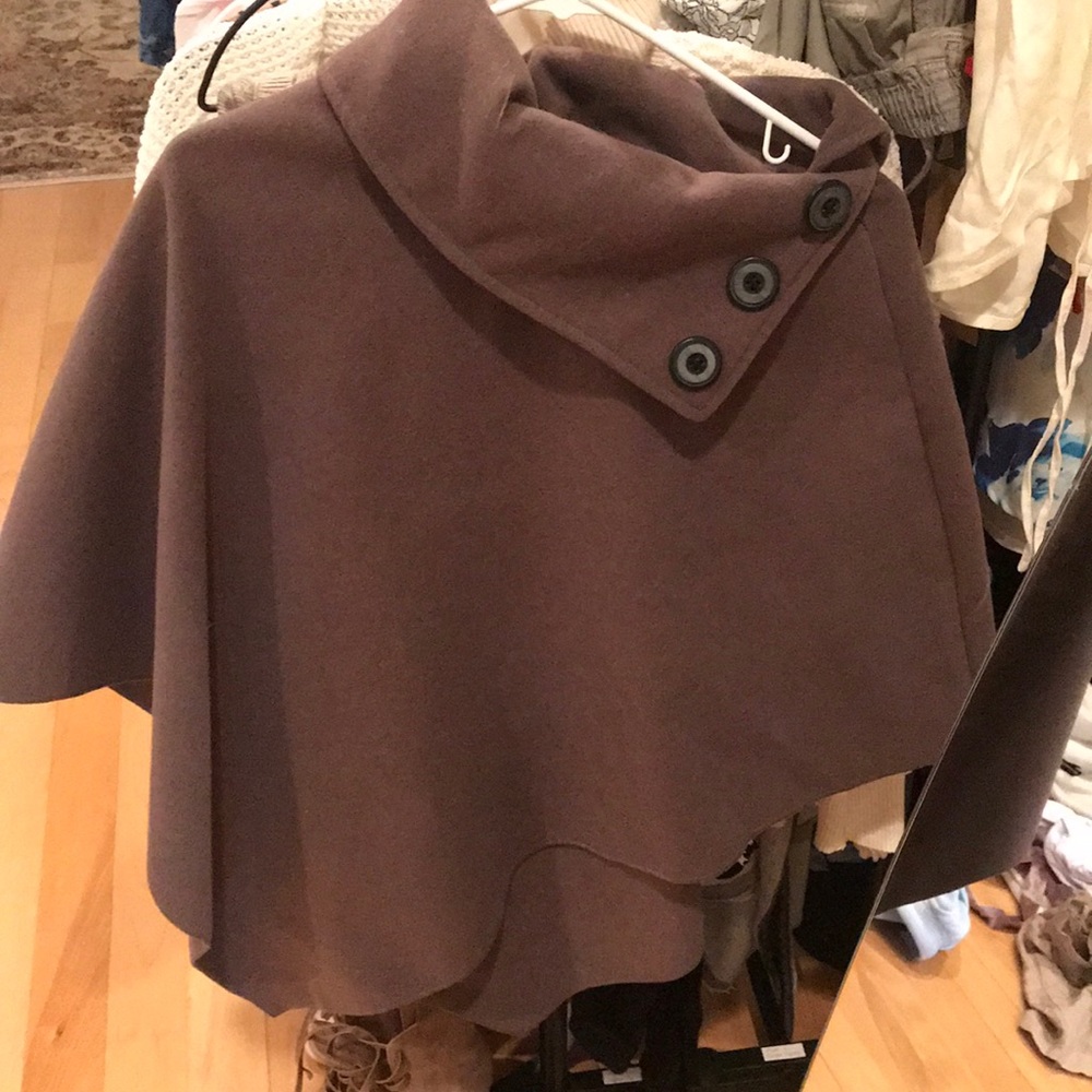 Brown trendy poncho
